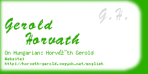 gerold horvath business card